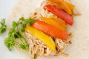 Sweet BBQ Chicken Wrap with Grilled Peppers